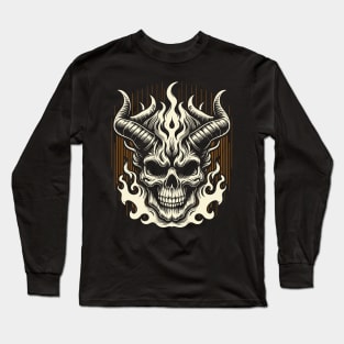 skull art design and horn Long Sleeve T-Shirt